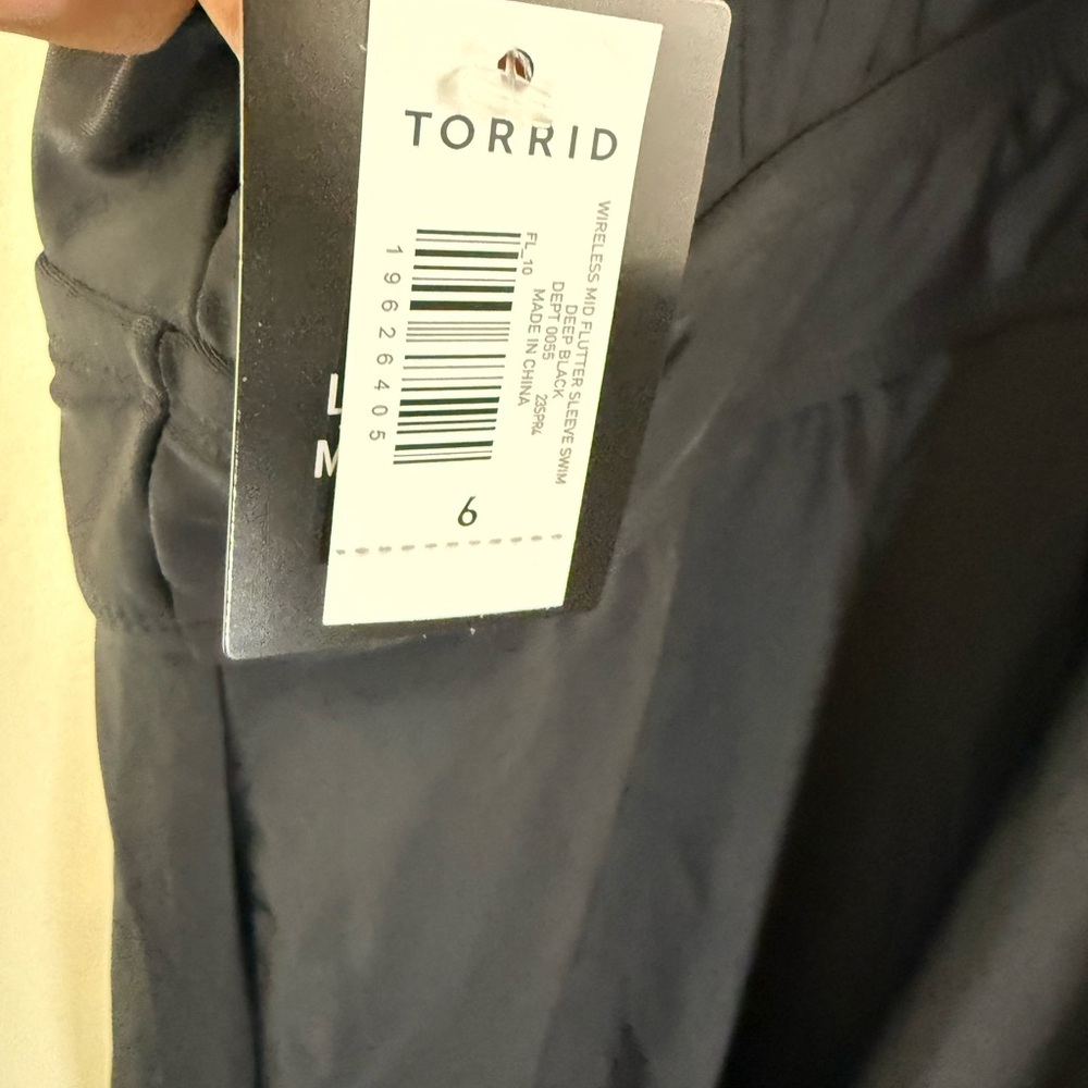 NWT Torrid Wireless Mid Length Flutter Sleeve Swim Dress. Size 6X - Picture 8 of 10